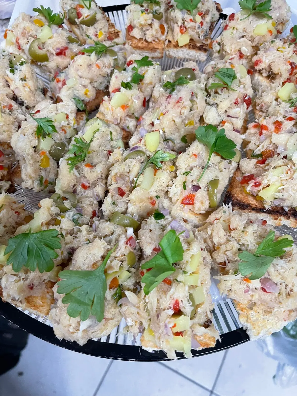 Canapés preparados para coquetel
