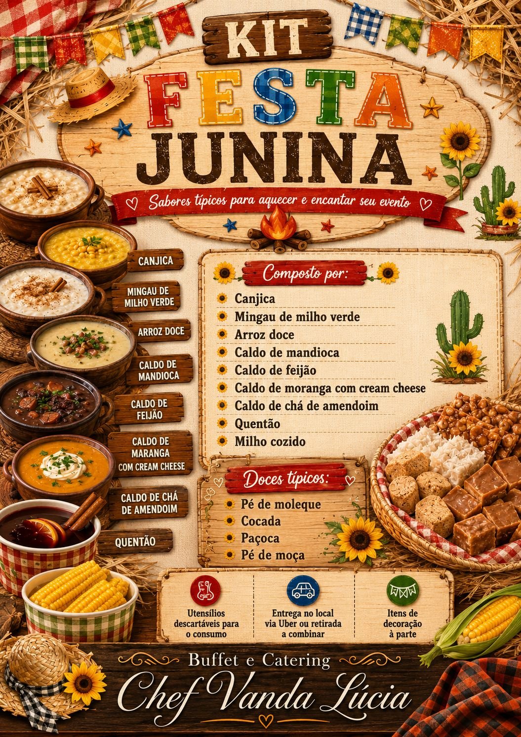 Cardápio da Festa Junina — Chef Vanda Lúcia
